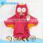 Lovely Cartoon Eco-friendly Baby Bathrobe For Children,Red Owl Bath Towel For Kid