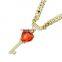 Lab Created Red Ruby Heart Shape Pendant Necklace 925 Sterling Silver Gemstones Choker Statement Necklace Women Chain