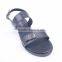 China wholesale fancy style ankle strap flat sandals with double golden buckles