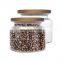 candle glass jars with acacia wooden lids,glass storage kitchen jars with airtight wood lids for tea coffee bean cookies candy