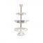 New Arrival Trendy Silver Beaded 2 Tier Cake Stand Wholesale Metal Silver Cake Stands