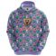 Purple Customized Sublimation Hoodie with Tree and Santa Claus Pattern