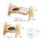 Custom retractable blanks non slip slanted cat dog white ceramic stainless ceramic bowl steel with ecofriendly metal rim set