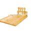 Natural Original Large Square, Charcuterie Wooden Bamboo Cheese Board With grooved cutlery 4 Stainless Steel Cheese Knives