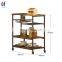 Cheap Price Metal Movable White Kitchen Island Cart Casters