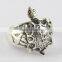 Oxidized Plain Silver Tortoise Silver Ring, 925 Sterling Silver Jewelry, Silver Jewelry