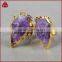 Natural rough stone arrowhead amethyst ring