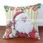 PLUS Creative Fashion Cotton Linen Square Decorative Throw Pillow Cover Colored Drawing Red Base Reindeer