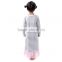 2016 New Fashion Children Frocks Designs Gray White Stripe Long Cotton Girls Dress With Lace