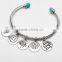 Stylish Dangle Charms Cuff Bangles