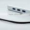 Aluminum USB Type C to 1 x Ethernet port + 3 port USB3.0 Thin HUB for Macbook