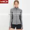 Plain color high quality outdoor jacket custom wholesale fashion fitness sports jacket for women with plastic zip