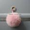 Fashion Design Factory Wholesale fox Fur Pompoms Keychain Lovely Keychain for handbag/car