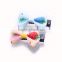 YIWU Wholesale Kids Baby Girls Boutique Small Grosgrain Ribbon Colorful Dot Hair Bow Clips/