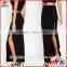 Thigh split korean fashion pattern latest long skirt design