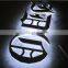 Metal painted black back lighted letters used for company logo