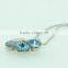 Wholesales girls jewelry with magnetic blue flower pendant