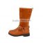Wholesale Latest Fashion Black Suede Flat Heel Kids Knee High Leather Snow Long Boots for Girls