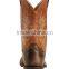 Chocolate stitched pattern makes burnt orange leather shaft Western cowboy Boots wholesale