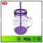 BPA Free 20 ounce plastic mason jar with handle for beverage
