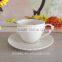 Wholesale embossed ceramic coffee cup and saucer set with europe style