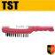 high quality cleaning steel wire brush with plastic handle