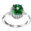 HY Fashion Jewelry CZ Solitaire Engagement silver Emerald Rings for Women