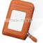 WCA audite bag factory offers high quality leather business card wallet with translucent window ( W212)