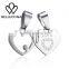 Fashion stainless steel jewelry heart to heart pendant pendant bead chain necklace for women men couple