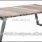 Rustic Wood / Iron Base Factory Dining Table , Metal Dining Table