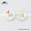 Natural White Bottom with Red Dot Round Rim Trocas Shell Shirt Button