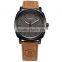 CURREN Fashion Black Dial Brown Leather Strap Men Wristwatches Military Quartz Male Casual Watch