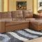 High quality brown leather modern sectional Corner sofas with storage function