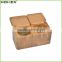 100% Bamboo Double Salt Box, Bamboo Container with 2 Compartments and Magnets For Secure Storage/Homex_Factory