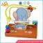 wholesale popular education wooden wire bead toy for kids new style wooden wire bead toy for children W11B014