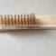 high quality wooden handle brass wire brush