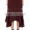 Customized Lady's Apparel Burgundy Sheer Striped Striped Silk Georgette Midi Skirt(DQM021S)