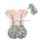 New designs Wholesale Baby Toddler Boutique Clothing Set Girl Summer Set Matching Top And Suspender Shorts With Headband