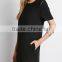 Hollow out embroidery straight dress with short sleeves