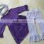 2015 Women Dress Set Solid Color Dress and Ruffle Pants With Scarf Lady Suit YW-116