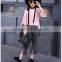 Highly fashion wholesale girls ruffle shirt round neck pant shirt for girls