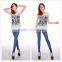 Large Yard Irregular Pressure Line Jeans Spandex