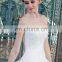 Elegant A-line Sleeveless Button Lace Applique Floor Length Satin Wedding Dress