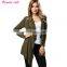 Irregular Hem Drape Front Open Cardigan Long Sleeve Casual Cardigans