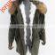 Corduroy Wool Women'S Winter Parka Fur Lined Hooded Jackets