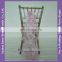 C303A Jenny Bridal Pink Blush Organza Chair Cover Ruffle Chair Sash