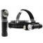 2 in 1 rechargeable head torch aluminum alloy headlamp with flashlight