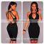 2016 New Backless Sexy Evening Party Halter Sleeveless Bodycon Bandage Summer Dress