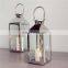 High Quality Stainless steel garden outdoor decoration candle lantern metal glass candle holder lantern