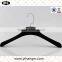 black plastic hanger with velvet surface for women